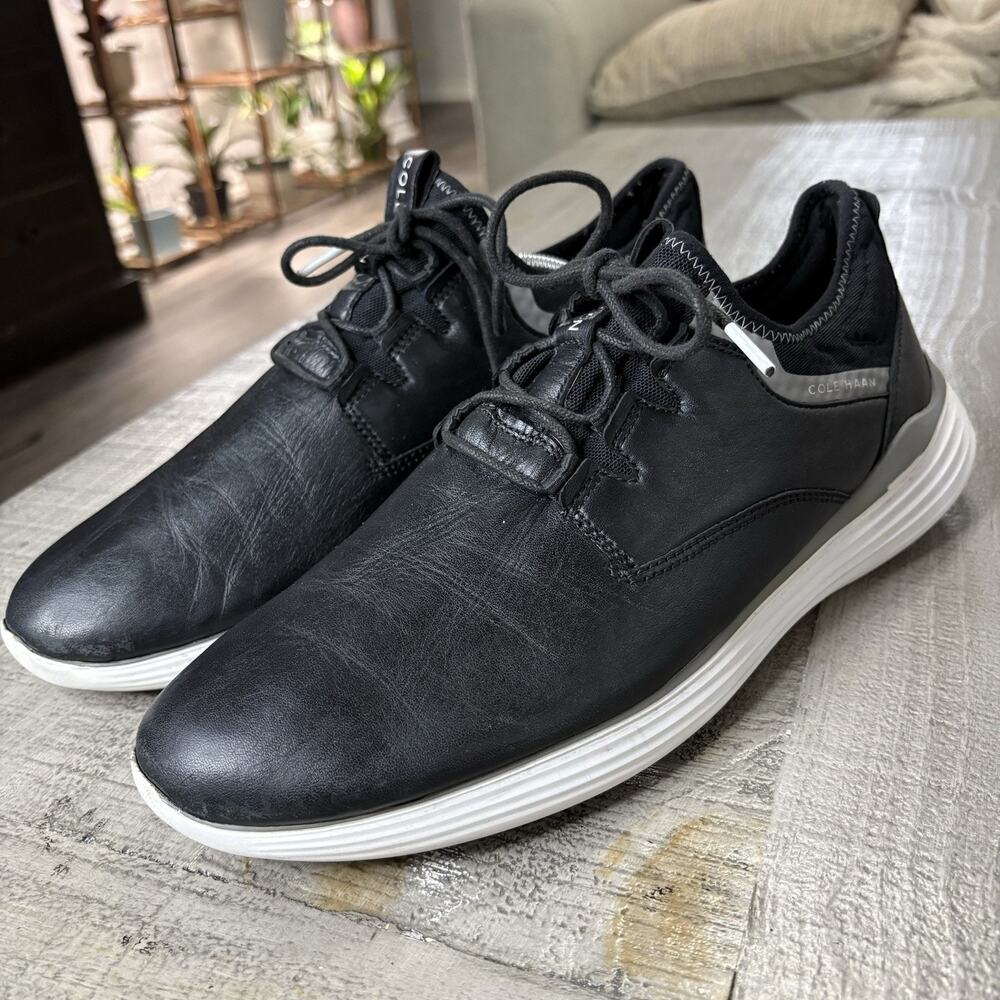 Cole Haan Men’s GrandSport Leather Shoes Sneakers Lace Up Black Size 11.5
